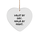 Valet Gifts from Men - Heart Ornament with Funny Quote, Christmas Unique Valet Gifts for Valet, Friends, Family, Coworkers - Image 1